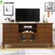 松園洛曼森 歐式實(shí)木電視柜小戶(hù)型美式地柜臥室電視柜簡(jiǎn)約現代客廳視聽(tīng)柜 1.8十斗電視柜 咖色