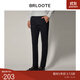 Brloote/巴魯特休閑褲男微彈修身長(cháng)褲秋冬商務(wù)休閑豎條紋百搭男褲 黑色 180/88A