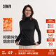 森馬（Semir）長(cháng)袖T恤女冬半高領(lǐng)發(fā)熱抑菌純色修身上衣顯瘦百搭氣質(zhì)打底衫 黑色90001 M