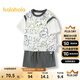 巴拉巴拉童裝兒童短袖套裝男童女童兩件套2025夏208225119204