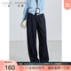 三彩大碼女裝2025春季新款休閑中腰仿牛仔直筒褲香蕉褲顯瘦胖MM