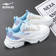 鴻星爾克（ERKE）女鞋春夏季皮面運動(dòng)鞋軟底2026新款防水保暖休閑老爹鞋跑步鞋子女 白藍 40