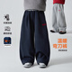海媽家男童加絨褲子兒童加厚運動(dòng)褲2025新款童裝男孩秋冬裝中大童彎刀褲