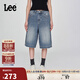 Lee25新品寬松版五袋款設計復古中藍色水洗女牛仔短褲