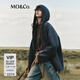 MO&Co.雙面呢外套2025冬新品可拆卸針織連帽門(mén)襟平駁領(lǐng)寬松MBE4COTT20 深花灰色 S /160