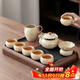 唐豐汝窯茶具整套帶茶盤(pán)功夫茶具套裝中式家用陶瓷泡茶壺蓋碗茶杯套裝