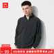 優(yōu)衣庫【驚喜價】男裝柔滑彈力搖粒絨半拉鏈套頭衫T恤保暖473141 08 深灰色 XL /180/108B