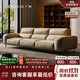 廣巢（GUANGCHAO）查爾斯沙發(fā) 意式極簡全真皮豆腐塊沙發(fā)客廳直排高靠背多人位沙發(fā)B 多人位2.85米 【查爾斯沙發(fā)/加厚細摔頭層牛皮/全覆蓋】