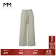 麥檬MM麥檬23年秋冬新款寬松百搭純棉休閑長(cháng)褲女抽繩設計5EA153131 灰綠 S