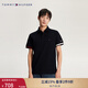 TOMMY HILFIGER【透氣舒適】春夏男裝純棉珠地網(wǎng)眼拼色袖口修身短袖T恤POLO 深藏青FAP L （推薦：140-155斤）