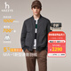 哈吉斯（HAZZYS）男裝 冬款【鵝絨】外套簡(jiǎn)約通勤棒球領(lǐng)薄款羽絨服男ASFZU0CDX02 深灰色CC L （175/96A 48）