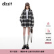DZZIT【爆款補單】地素毛呢外套冬季格子呢復古Old School上衣女 黑色 常規 S