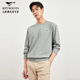 七匹狼【純棉】衛衣男士柔軟舒適基礎撞色狼標微落肩上衣 花灰 2XL