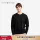 TOMMY HILFIGER秋冬男裝純色潮流休閑簡(jiǎn)約雙面平紋針織亞洲版圓領(lǐng)套頭衛衣 黑色BDS S （推薦：120-135斤）