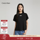 Calvin Klein Jeans夏季女士通勤休閑ck字母印花舒適純棉圓領(lǐng)短袖T恤J222178 BEH-太空黑 XS （推薦80-95斤）