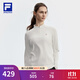 FILA 斐樂(lè )25冬季新款健身運動(dòng)半拉鏈瑜伽跑步內搭加絨保暖女子長(cháng)袖T恤 鷺白-WT M 165/84A/M