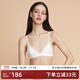 Claesen's真絲內衣女桑蠶絲法式三角杯夏薄款蟬翼薄紗小胸性感美背透氣文胸 云母白 M (適合70C/75AA/75A/75B)