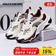 斯凱奇（Skechers）女鞋秋冬2025新款厚底增高老爹鞋輕便防滑運動(dòng)鞋時(shí)尚休閑鞋女 白灰紅色-WGRD 37 /參考常規尺碼37-37.5碼左右