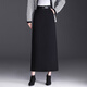 半身裙女款高腰顯瘦包臀裙冬季新款開(kāi)叉直筒一步裙長(cháng)裙a字裙簡(jiǎn)約 黑色 M 2尺-27碼