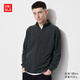 優(yōu)衣庫男裝柔滑彈力搖粒絨半拉鏈套頭衫T恤保暖打底473141 08 深灰色 XL