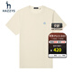 哈吉斯（HAZZYS）男裝 【薄荷曼波風(fēng)】夏款刺繡凈色圓領(lǐng)短袖T恤衫ASTZE03BE65 米黃色OW M (170/92A 46)