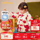 巴拉巴拉嬰兒秋冬兒童羽絨服女短款外套男童新中式新年拜年服 白紅色調 120 cm