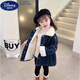 迪士尼（Disney）女童加絨外套秋冬款2025新款洋氣兒童裝牛仔派克服女寶寶加厚冬裝 牛仔藍 外套袖子加絨 90 碼