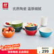 雙立人（ZWILLING）碗陶瓷碗套裝家用湯碗面碗防滑多用碗家用餐具套裝 彩虹碗6件套