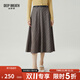 深呼吸DEEP BREATH女裝復古格紋英倫風(fēng)高腰半身裙（附腰帶）A200160 灰格 L (4碼)