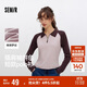 森馬（Semir）POLO衫女短款拼色插肩袖修身上衣小個(gè)子秋顯瘦套頭衫101524115003