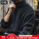馬登工裝 美式復古純色保暖高領(lǐng)針織衫馬海毛毛衣秋季個(gè)性打底衫男 黑色 XL