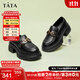 他她（TATA）英倫厚底jk樂(lè )福鞋女鞋黑色學(xué)院小皮鞋淺口單鞋子GOK02AA4 黑色 37