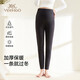 英氏（YEEHOO）孕婦褲秋冬款打底褲加厚加絨保暖高腰托腹小腳褲全孕期可穿黑色M