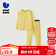 迷你巴拉【植物芯·暖芯系列】男女童家居套裝親膚兒童睡衣 淺土黃30711 110
