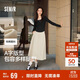 森馬（Semir）半身裙女磨毛純色A字長(cháng)裙百搭秋季純棉寬松傘裙顯瘦101524120007