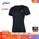亞瑟士ASICS女子運動(dòng)T恤舒適透氣跑步運動(dòng)短袖 2012D164-700 黑色 L