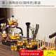 唐豐（TANGFENG）茶具套裝自動(dòng)玻璃茶具家用泡茶神器懶人功夫茶具磁吸辦公茶壺整套 千川+喜上眉梢+6杯杯架茶筒品圣