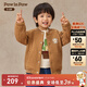 PawinPaw卡通小熊童裝25年秋冬新款男寶寶毛絨棒球服外套保暖 Beige米色/35 90