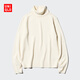 優(yōu)衣庫女裝羊絨兩翻領(lǐng)針織衫/長(cháng)袖毛衣羊絨衫469480 01 乳白色 XL /165/92A