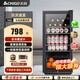 志高（CHIGO）冰吧小型家用大容量冷藏柜保鮮柜透明飲料冰箱辦公室紅酒茶葉 165L【全冷藏+藍光燈+金屬酒架】
