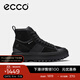 愛(ài)步（ECCO）休閑鞋女 時(shí)尚百搭防水高幫牛皮鞋 街頭860403 黑色86040351052 37