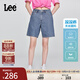 Lee涼涼褲25新品經(jīng)典五袋款設計輕薄天絲女百慕大牛仔短褲顯瘦潮 中藍色 26