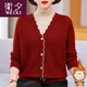 衛夕（WEIXI）媽媽裝2025新款假兩件加絨毛衣中老年女秋冬加厚半高領(lǐng)打底衫上衣 紅色上衣 加絨 3XL 建議140-155斤