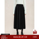 自巧小個(gè)子赫本風(fēng)絲絨休閑褲2024秋冬新款小黑裙高腰顯瘦半身裙 謐黑色半裙 S (3碼)