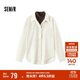 森馬（Semir）長(cháng)袖襯衫女冬季中長(cháng)款假兩件寬松磨毛襯衣通勤溫柔系101724105005