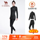 駱駝（CAMEL）瑜伽套裝女加絨運動(dòng)服兩件套 Y23CA4L0016A 幻影黑 XL