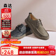 森達皮鞋男秋冬牛皮戶(hù)外復古工裝鞋休閑鞋單鞋ZYC13CM4 卡其色 40