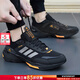 阿迪達斯（adidas）運動(dòng)鞋男鞋女鞋 2025秋季新款暖風(fēng)鞋情侶休閑鞋輕便保暖跑步鞋 黑灰橙/緩震回彈/曬圖退10 42 碼