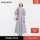 moussy【新復古回潮】 復古文藝風(fēng)格紋露肩長(cháng)款連衣裙028HSZ30-0851 990混色 S 00001