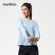 馬孔多（macondo）原創(chuàng  )單品丨防曬面膜感長(cháng)袖跑步運動(dòng)抗菌訓練套頭衫藍色微光女M